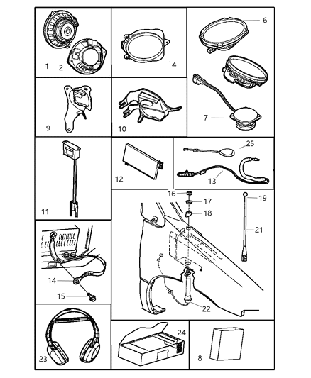 Speaker Front Door Diagram for 5081669AA