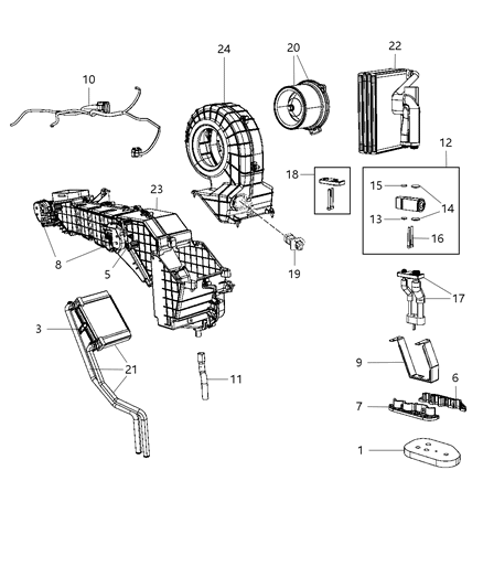 1999 Dodge Caravan Motor Blower With Wheel Diagram for 5019640AA