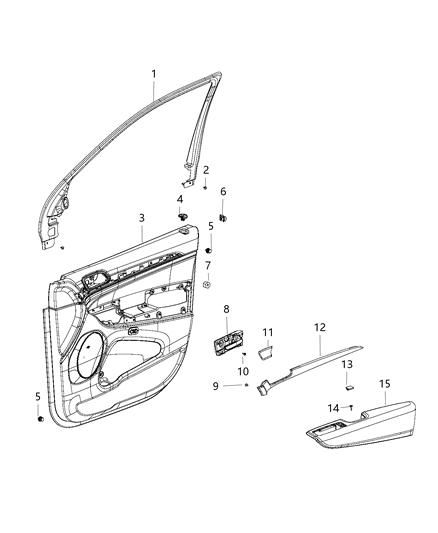 Panel Assembly Front Door Trim Diagram for 6AA002ULAC