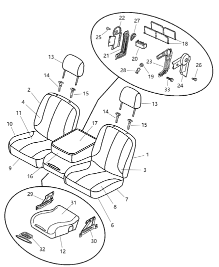 Pad Front Seat Cushion Driver Diagram for 5093781AA
