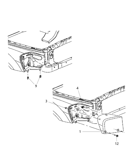 Lamp Headlamp Parking And Turn Diagram for 55077721AC