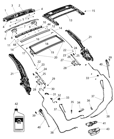 Bracket Folding Top Mounting Plate Diagram for 4389866AD