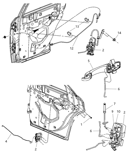 2000 Chrysler Voyager Latch Rear Door Diagram for 4589042AD