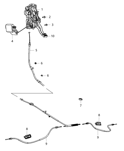 Lever Assembly Parking Brake Diagram for 4779627AH
