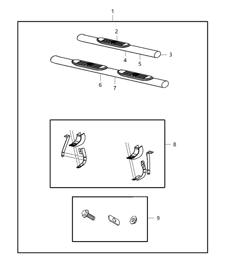1986 Jeep Cherokee Step Left Side One Step, Driver Side Diagram for 68078897AD
