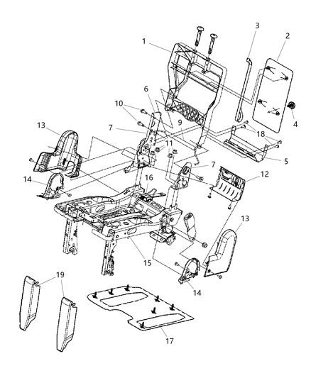Panel Rear Seat Back Diagram for 1AM16LTUAA