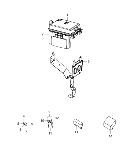 Power Distribution Center Diagram for 68105528AC