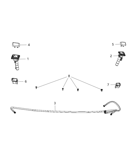 2015 Jeep Wrangler Clip Washer Hose Diagram for 68081430AA
