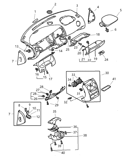 2001 Chrysler PT Cruiser Bolt, 6X16 (H, P Series) , D Engine, 5 Transmission Diagram for MS240121