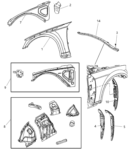Fender Front Diagram for 4816165AF