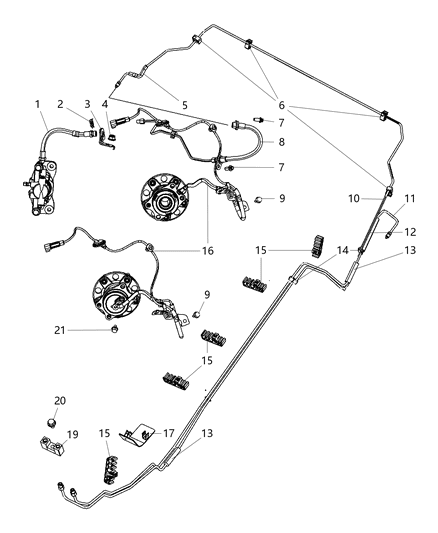 Bracket Brake Hose Diagram for 5105656AA