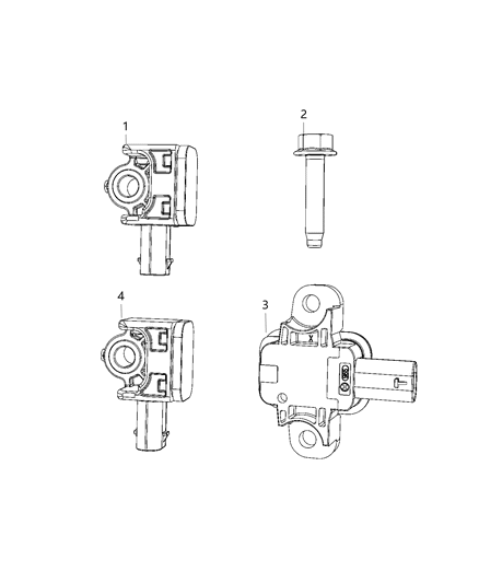 2021 Dodge Durango Front Impact Sensor Diagram for 68492236AA