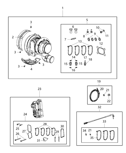 Sensor Turbocharger Speed Kit Diagram for 68444775AA