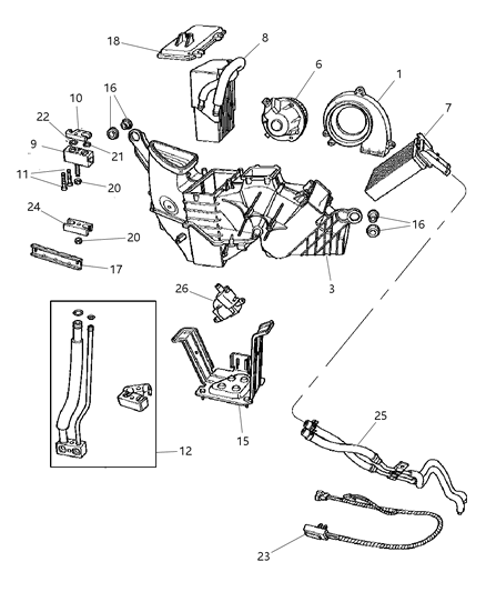 2008 Dodge Charger Evaporator A/C Diagram for 4798681AB
