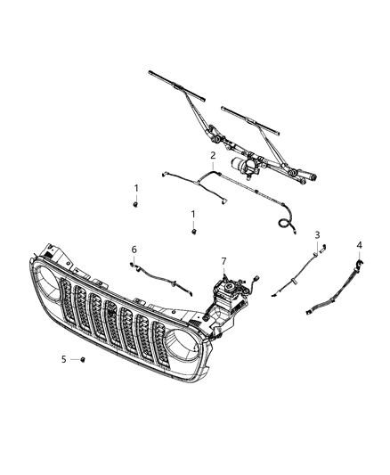 Hose Windshield Washer Diagram for 68365056AC