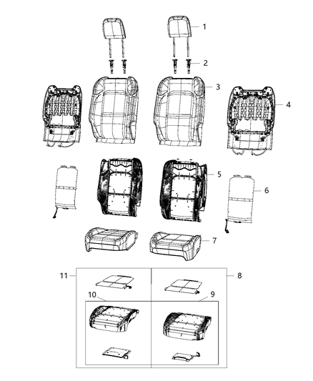1992 Dodge Ram 50 Module Kit Occupant Classification, Front Passenger Diagram for 68458182AB
