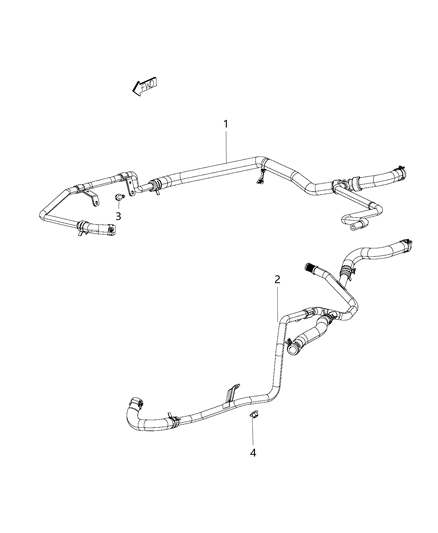 1994 Dodge B150 Hose Heater Return: Hoses, Clamps, Tubes Diagram for 55111208AD