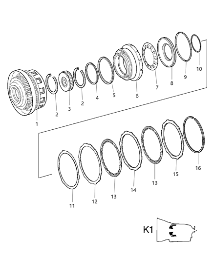 2022 Jeep Grand Cherokee L Disc Spring Diagram for 52108024AA