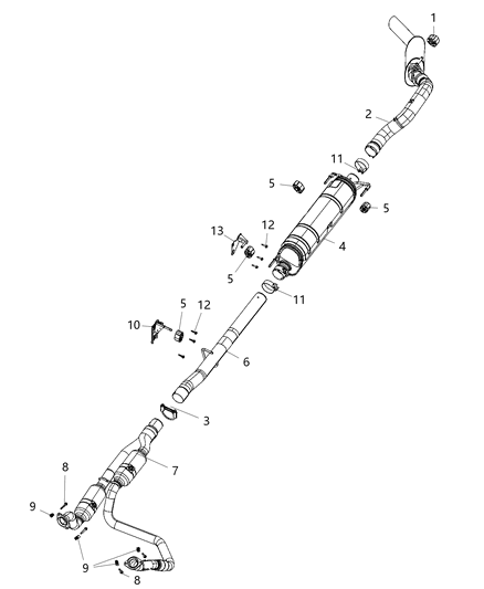 2019 Ram 2500 Bracket Exhaust Diagram for 68351187AB