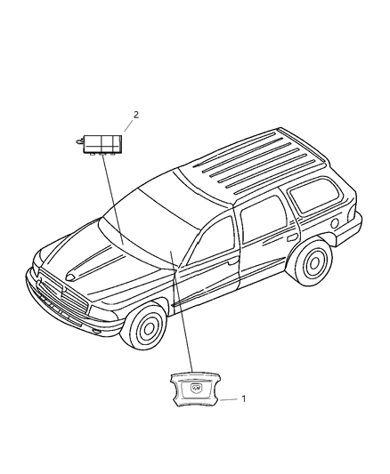 1995 Dodge Ram 3500 Air Bag Driver, Driver Side Diagram for 1BQ03XDBAC