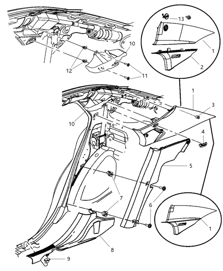 Support Side Air Bag Diagram for 4784051AC