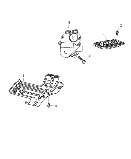 2006 Dodge Ram 1500 Skid Plate Transfer Case Diagram for 52022048AG