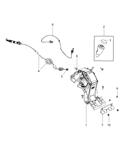 2015 Jeep Compass Shifter Transmission Diagram for 68021374AI