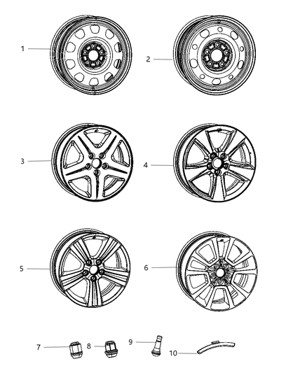 1988 Dodge D350 Wheel Aluminum Diagram for 1LT46GSAAB