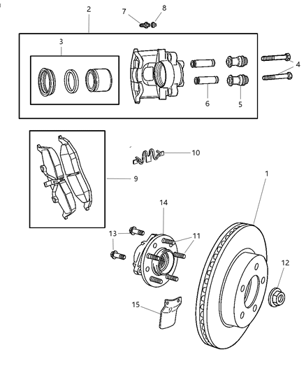 Pad Kit Front Disc Brake Diagram for 5010034AA