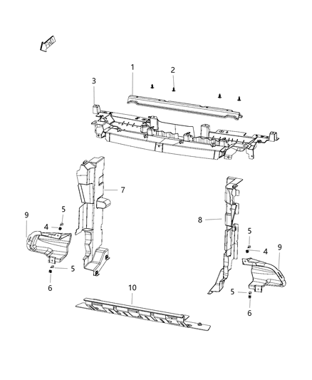 Baffle Air Inlet Right Diagram for 68306502AA