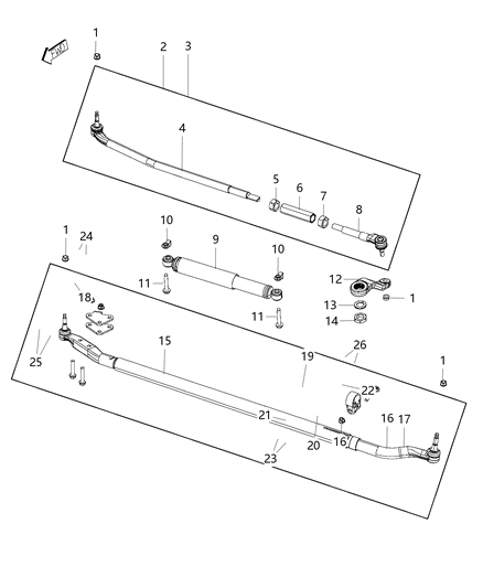 Damper Steering Diagram for 68232449AA