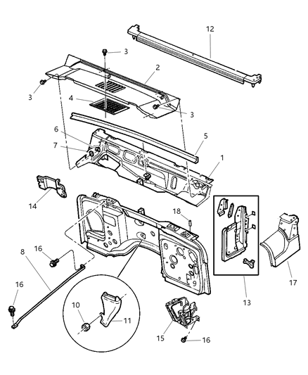 Weatherstrip Windshield To Cowl Diagram for 55395032AE