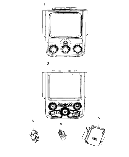 1992 Dodge Spirit Module A/C And Heater Diagram for 68366553AA