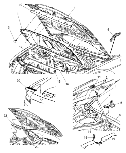 Mucket Cowl Panel Ledge Seal Diagram for 5065961AB