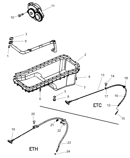 Indicator Engine Oil Level Diagram for 5014562AA