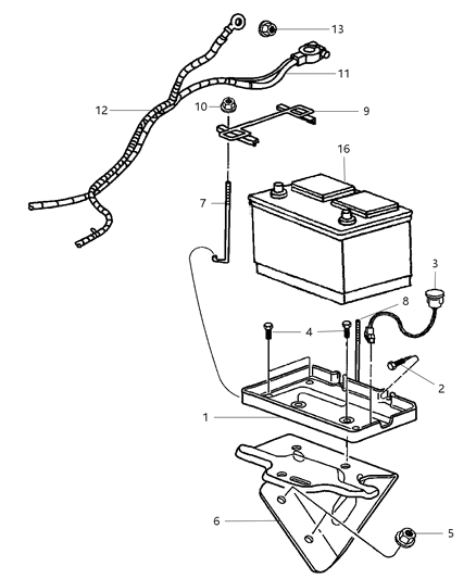 Tray Battery Diagram for 55346961AE