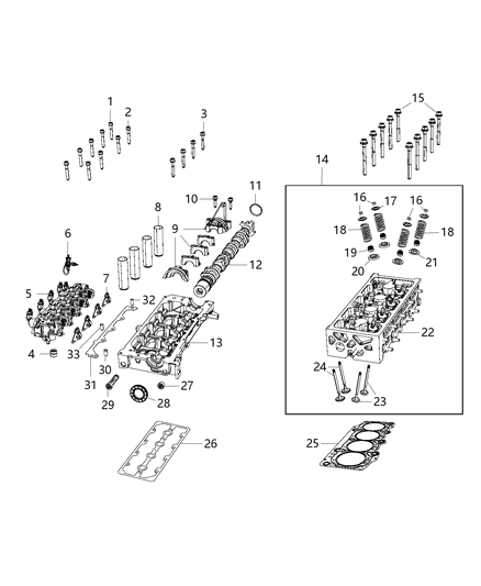 2003 Chrysler Sebring Carrier Camshaft Partial Diagram for 68280804AA