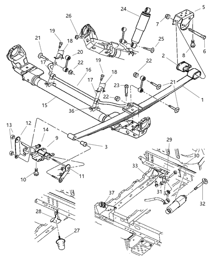 2010 Dodge Charger Screw And Washer Hexagon Head M14X2.00X125.00 Nut Only Diagram for 6504593