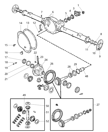 1998 Dodge Caravan Shaft Axle Rear Diagram for 52111372AC