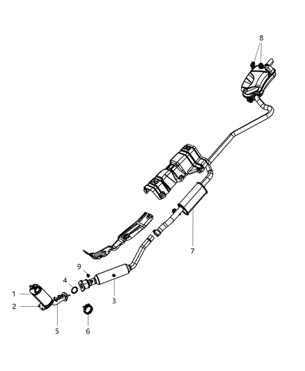 2000 Chrysler Town & Country Pipe Exhaust Front Diagram for 5006550AB
