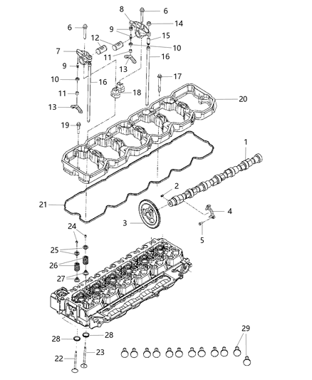 1992 Dodge Spirit Valve Springs Diagram for 68299764AA