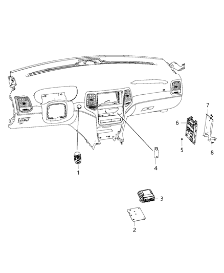 2018 Jeep Wrangler Module Occupant Restraint Diagram for 56054067AC
