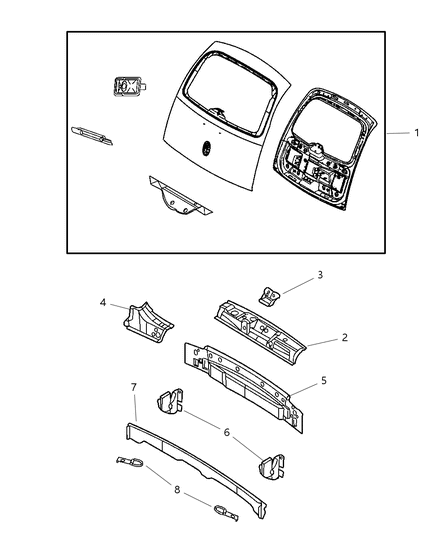 Handle Liftgate Diagram for TH29DX8AG