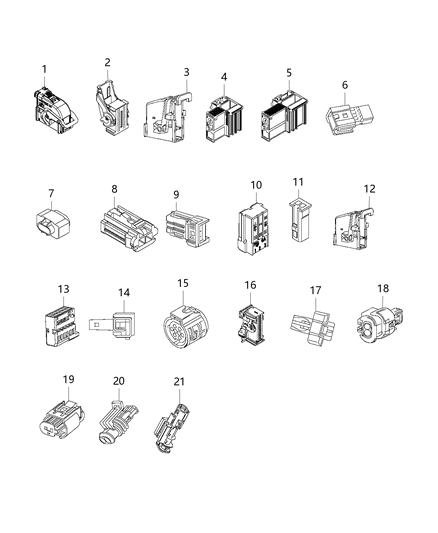 1986 Jeep Comanche Connector Electrical Luggage Compartment Ceiling Light Diagram for 68235868AA