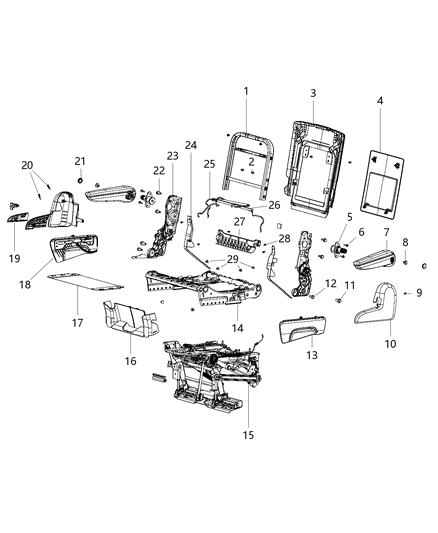 Armrest Rear Seat Diagram for 1VQ421R4AA