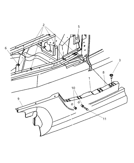 Cover Sill Diagram for 4865342AA