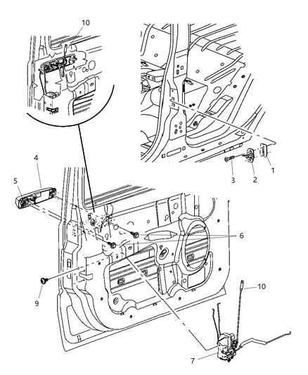 Handle Door Exterior Diagram for 55394237AH