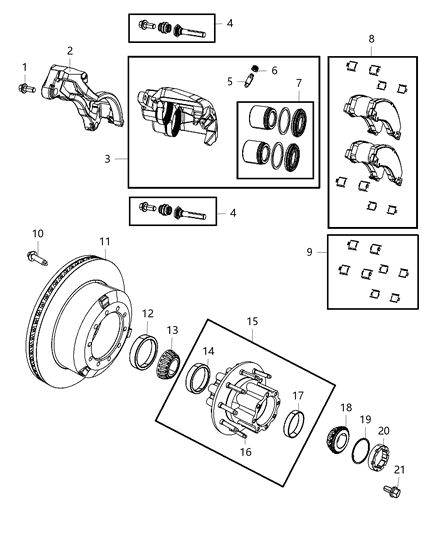 1987 Jeep Cherokee Hub Assembly Wheel Rear Diagram for 68100369AA