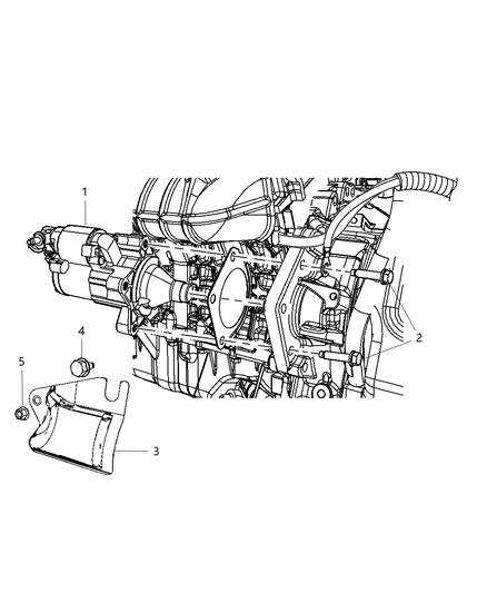 2016 Jeep Wrangler Starter Engine Diagram for 4801694AC