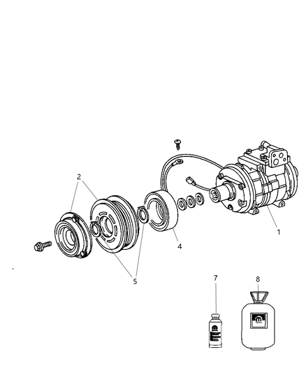 Compressor A/C Complete Diagram for 55111438AB
